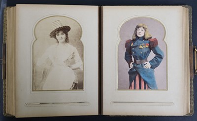 Lot 76 - Victorian Actresses. An album of 27 cabinet card photographs of Victorian actresses by Alfred Ellis