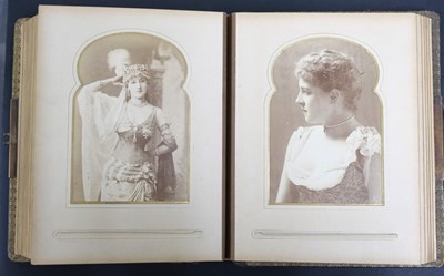 Lot 76 - Victorian Actresses. An album of 27 cabinet card photographs of Victorian actresses by Alfred Ellis