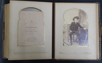Lot 76 - Victorian Actresses. An album of 27 cabinet card photographs of Victorian actresses by Alfred Ellis