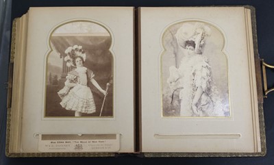 Lot 76 - Victorian Actresses. An album of 27 cabinet card photographs of Victorian actresses by Alfred Ellis