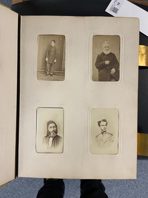 Lot 10 - Cartes de Visite. An album containing approximately 110 window-mounted carte-de-visite portraits