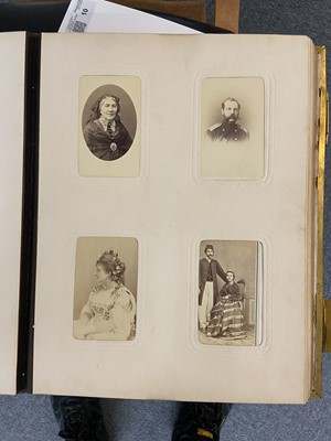 Lot 10 - Cartes de Visite. An album containing approximately 110 window-mounted carte-de-visite portraits