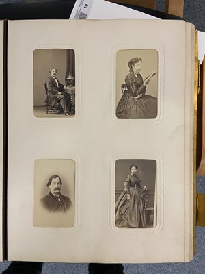 Lot 10 - Cartes de Visite. An album containing approximately 110 window-mounted carte-de-visite portraits
