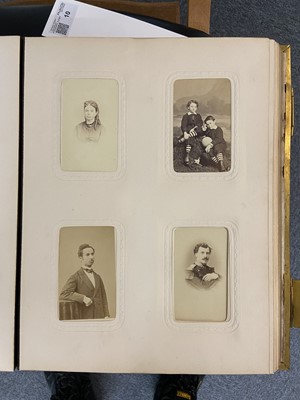 Lot 10 - Cartes de Visite. An album containing approximately 110 window-mounted carte-de-visite portraits