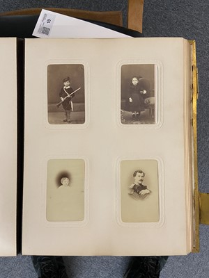 Lot 10 - Cartes de Visite. An album containing approximately 110 window-mounted carte-de-visite portraits