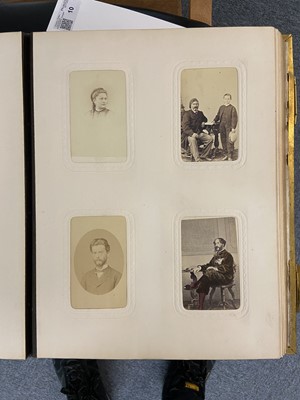 Lot 10 - Cartes de Visite. An album containing approximately 110 window-mounted carte-de-visite portraits