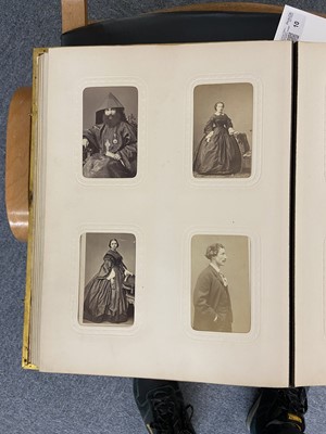 Lot 10 - Cartes de Visite. An album containing approximately 110 window-mounted carte-de-visite portraits