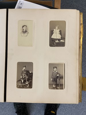 Lot 10 - Cartes de Visite. An album containing approximately 110 window-mounted carte-de-visite portraits