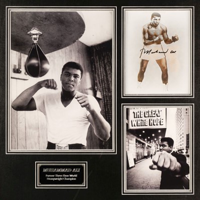 Lot 391 - Ali (Muhammad, 1942-2016). Signed gold-toned photograph, c. 1990s