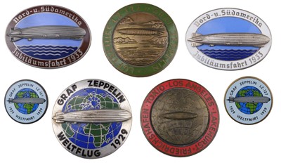 Lot 523 - Graf Zeppelin. Various Zeppelin commemorative badges circa 1930