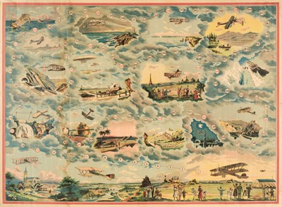 Lot 424 - Board Game. Course d'aeroplanes, Paris: Saussine Editeur, 1915