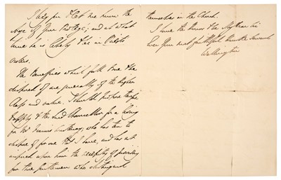 Lot 328 - Wellesley (Arthur, 1769-1852), Autograph Letter Signed, 'Wellington', London, 23 December 1828