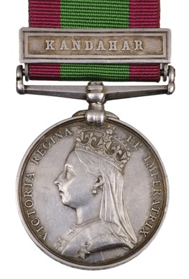 Lot 156 - Afghanistan Medal 1878-1880, 1 clasp, Kandahar (1537, Pte M.H. Auteel, 2/7th Foot)