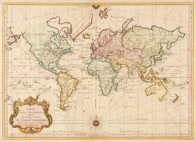 Lot 135 - World. Bellin (J. N.), Essay d'une Carte Reduite Contenant les Parties Connues du Globe..., 1748