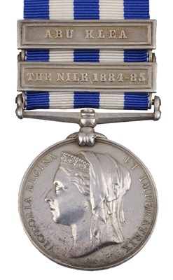 Lot 125 - Egypt Medal 1882-89, 2 clasps, The Nile 1884-85, Abu Klea (1108. Pte G. Rossiter. 1/Rl Suss:R.)
