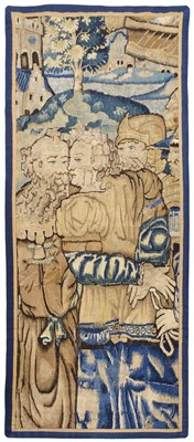 Lot 694 - Marche Tapestry. A panel depicting figures in a landscape, France, 16th century