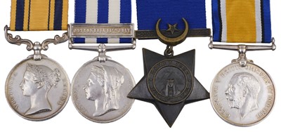 Lot 55 - Naval medal group to Lieutenant  A.H. Thomson, South Africa, Egypt, WWI