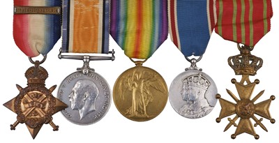 Lot 12 - Five: Sergeant F.W. Williams, Royal Artillery, WWI