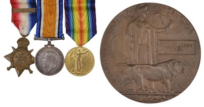 Lot 81 - Three: Lance Corporal W.J. Walsh, Devonshire Regiment, killed in action on 6 October 1916