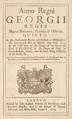 Lot 40 - Essex Acts of Parliament, 1719-1743