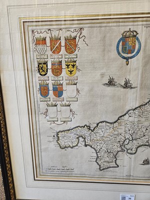 Lot 36 - Cornwall. Blaeu (Johannes), Cornubia sive Conwallia, Amsterdam, circa 1645
