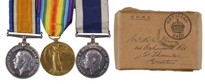 Lot 76 - Seven: Private R.W. Parr, Devonshire Regiment, later Royal Navy