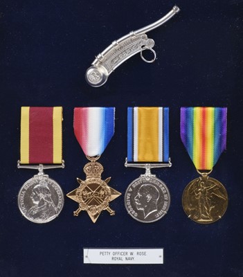 Lot 173 - Four: Petty Officer W. Rose, Royal Navy, China & WWI