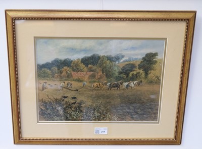Lot 133 - British School. Ploughing scene, 1868
