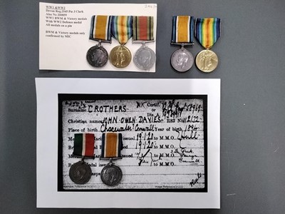 Lot 88 - Three: Private J. Clark, Devonshire Regiment