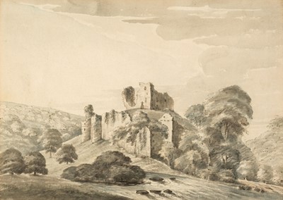 Lot 188 - Swete (Reverend John, 1752-1821). Okehampton Castle, Sept 5 1789, watercolour and ink
