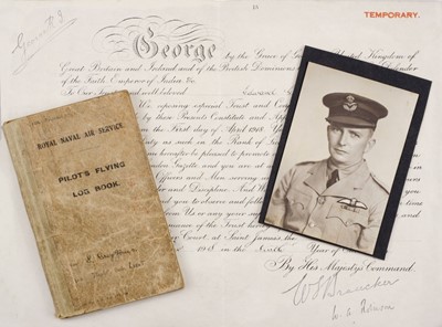 Lot 445 - Log Book. WWI Ostende and Zeebrugge Raid Pilot's Flying Log Book
