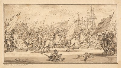 Lot 36 - Van der Schley (Jakob, 1715-1779). The Procession on the Ice, 1751