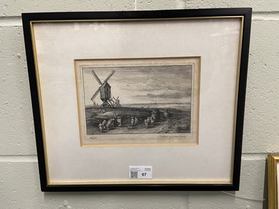 Lot 67 - Hollar (Wenceslaus, 1607 - 1677). The Four Windmills, 1650, etching, first state