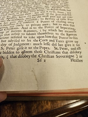 Lot 313 - Hobbes (Thomas). Leviathan, 1st edition, 1st issue, 1651, attractive copy