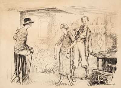 Lot 575 - Shepard (Ernest Howard, 1879-1976). Interior Scene, watercolour and ink on Whatman board