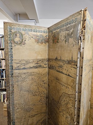 Lot 108 - Screen. A large wooden room divider, late 18th century
