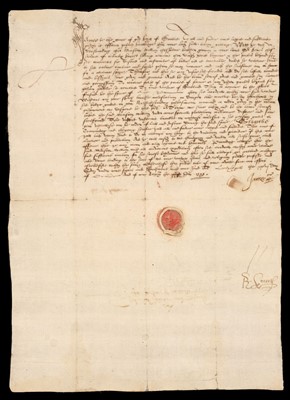 Lot 14 - James VI and I, King of Scotland (1567-1625) and of England (1603-1625). Document Signed, 1595