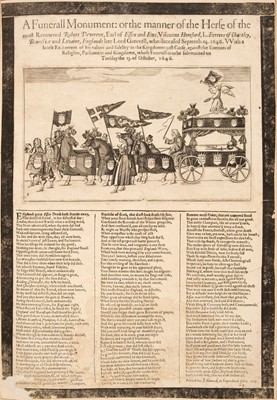 Lot 23 - Essex (Robert, third Earl of, 1591-1646). Broadsides on the Death of Robert 3rd Earl of Essex, 1646