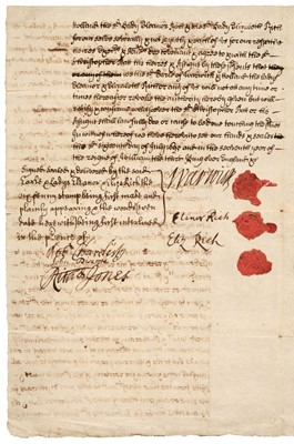 Lot 30 - Essex Deeds. A group of approximately 40 mostly vellum deeds relating to Essex, 17th century
