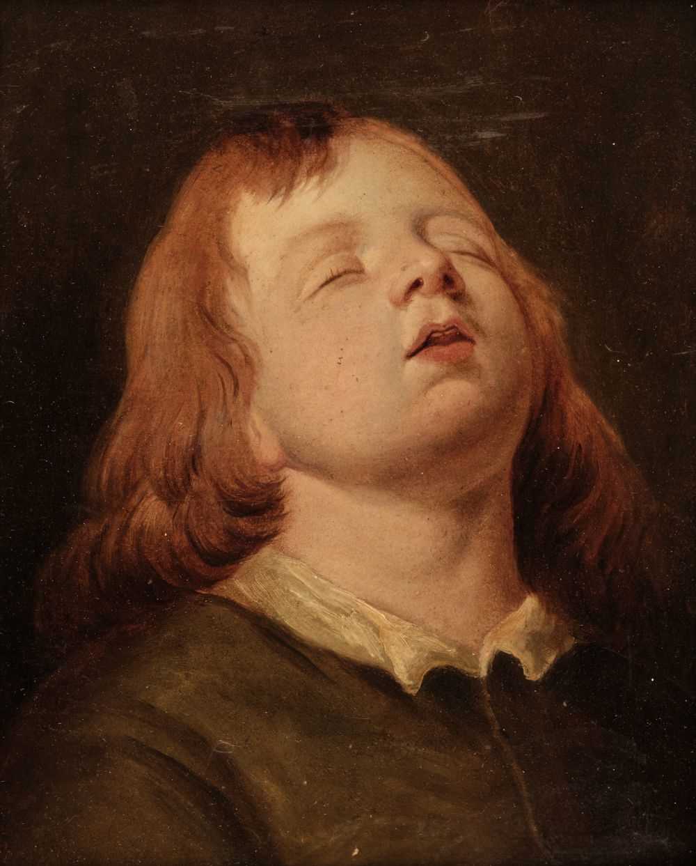 Lot 16 - Circle of Nicolas-Bernard Lépicié (1735-1784). Sleeping Boy, circa 1770, oil