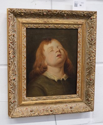 Lot 16 - Circle of Nicolas-Bernard Lépicié (1735-1784). Sleeping Boy, circa 1770, oil