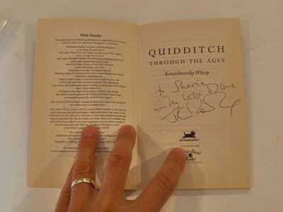 Lot 895 - Rowling (J. K.). A complete set of the Harry Potter books, all inscribed by the author, 7 volumes, 1998-2010 plus 6 other signed items