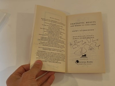 Lot 895 - Rowling (J. K.). A complete set of the Harry Potter books, all inscribed by the author, 7 volumes, 1998-2010 plus 6 other signed items