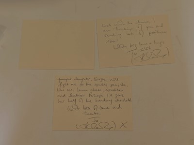 Lot 895 - Rowling (J. K.). A complete set of the Harry Potter books, all inscribed by the author, 7 volumes, 1998-2010 plus 6 other signed items