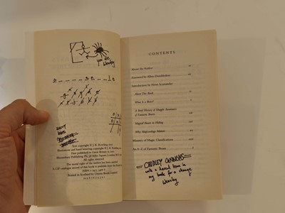 Lot 895 - Rowling (J. K.). A complete set of the Harry Potter books, all inscribed by the author, 7 volumes, 1998-2010 plus 6 other signed items
