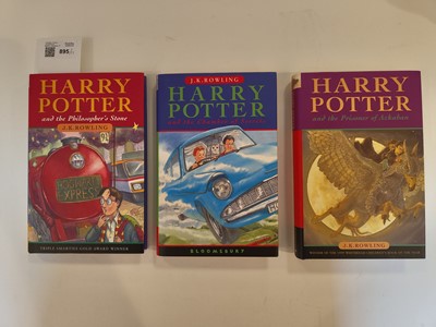 Lot 895 - Rowling (J. K.). A complete set of the Harry Potter books, all inscribed by the author, 7 volumes, 1998-2010 plus 6 other signed items
