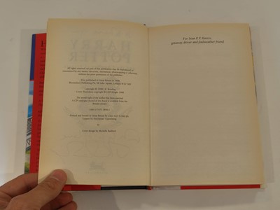 Lot 895 - Rowling (J. K.). A complete set of the Harry Potter books, all inscribed by the author, 7 volumes, 1998-2010 plus 6 other signed items