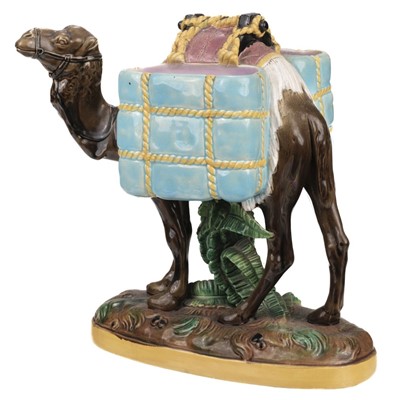 Lot 499 - Majolica. A George Jones majolica camel