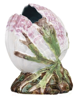 Lot 500 - Majolica. A Victorian George Jones majolica spoon warmer