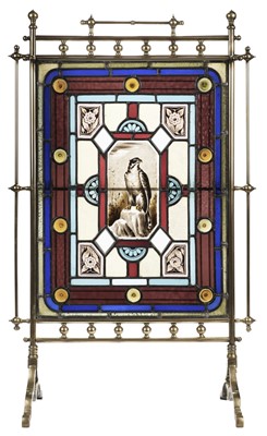 Lot 544 - Firescreen. A Victorian Aesthetic period firesecreen